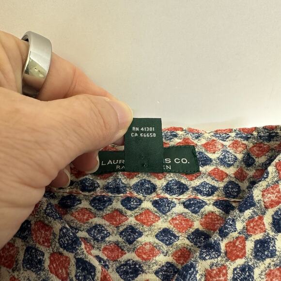 Lauren Jeans Co. Ralph Lauren Vintage Geometric Print Button-Up Shirt - Size M - Picture 12 of 12